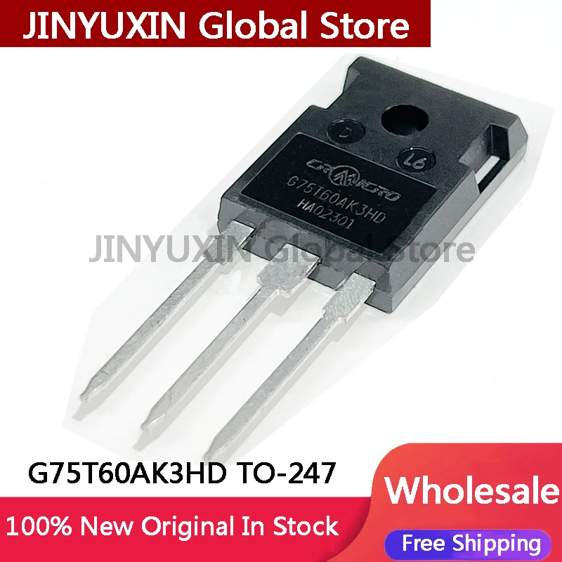 5 peças-10 peças novo original crg75t60ak3hd g75t60ak3hd g75t60 to-247 75a 600v comumente usado inversor máquina de solda tubo igbt