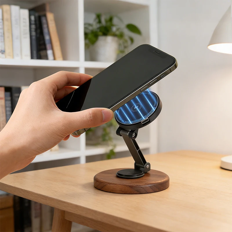 Strong Magnetic Wireless Charger 15W Desktop Phone Stand with Wireless Phone Charger for iPhone 17 16 15 14 13 12 Pro Max - Detail 1