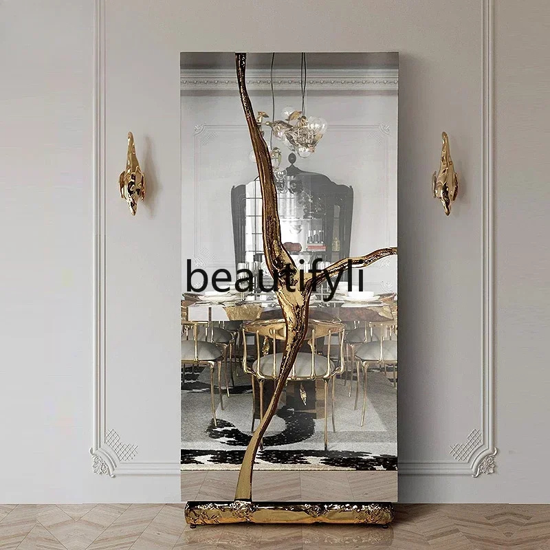 

12Wall Brass Base Stainless Steel Hammer Villa Modern Household Wine Cabinet