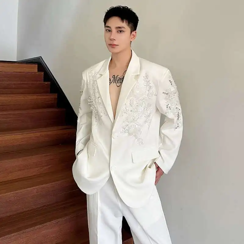 LUZHEN الفاخرة المطرزة السترات تصميم دعوى الربيع ضوء شخصية أنيقة العصرية الكورية الرجال الملابس الحلل معاطف LZ9169