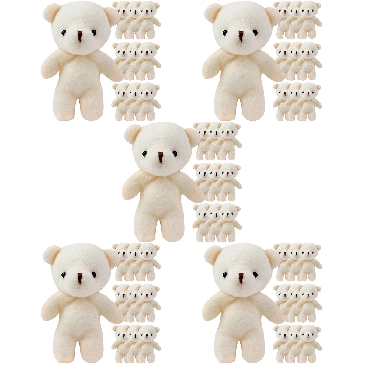 5 pièces Mini ours animaux en peluche pour filles enfants dessin animé porte-clés tissu jouet suspendu tissu jouets bébé