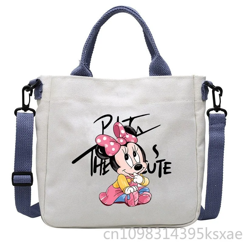 

Disney Mickey Mouse Canvas Tote Bag Adjustable Strap Crossbody Shoulder Bag for School College Students
