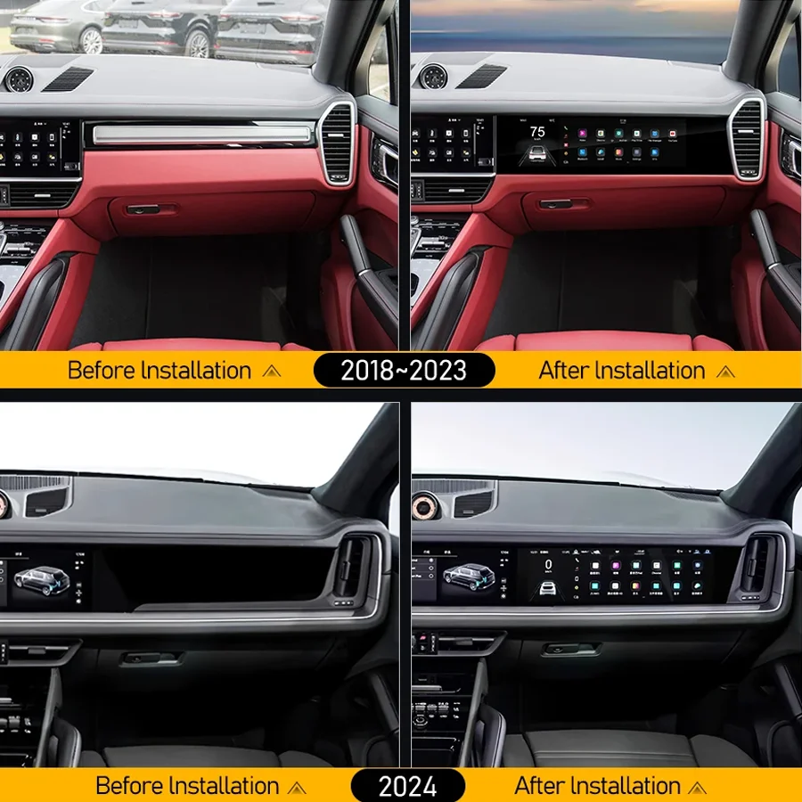 S Car Radio  For Porsche Cayenne 2017-2024 Android Passenger Instrument Entertainment GPS Stereo Digital Co-pilot Smart Screen