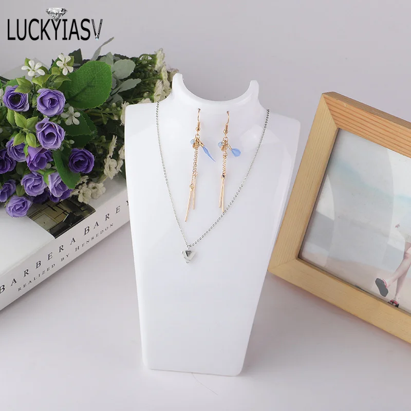 Acrylic Mannequin Necklace Display Bust Stand Jewelry Holder Rack for Necklaces Pendant Earrings Display Stand Shelf