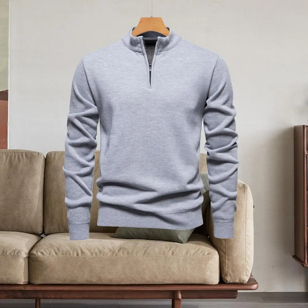 الرجال نصف البريدي البلوز الرجال الوقوف طوق سستة البلوز أنيق نصف بلاكيت البلوز لخريف شتاء بلون للرجال