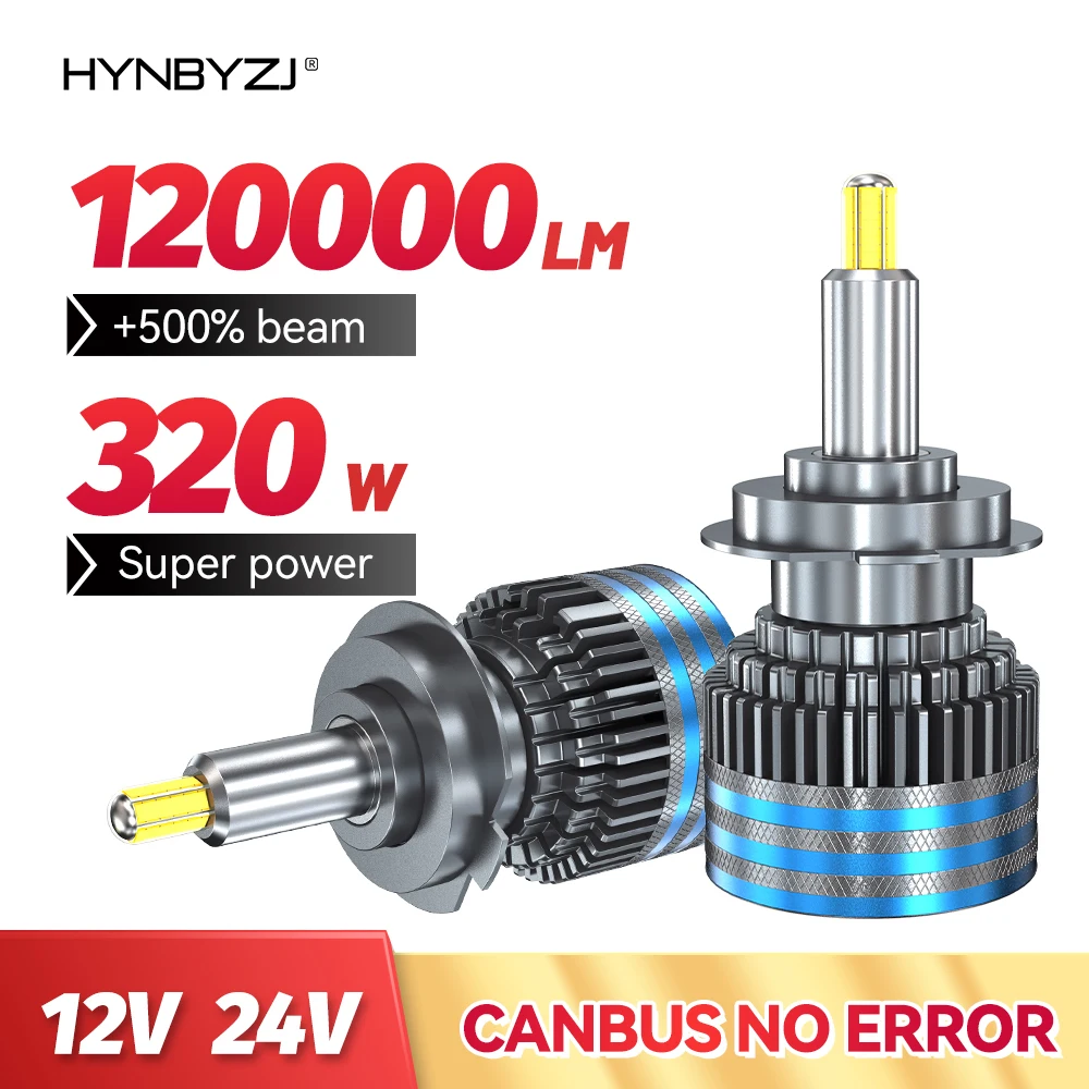 

HYNBYZJ 3D 360 Car LED Headlight H7 LED H4 H1 H8 H11 HB3 HB4 9005 9006 9012 6000K 320W 120000LM Auto LED Lamp Turbo Fog Light