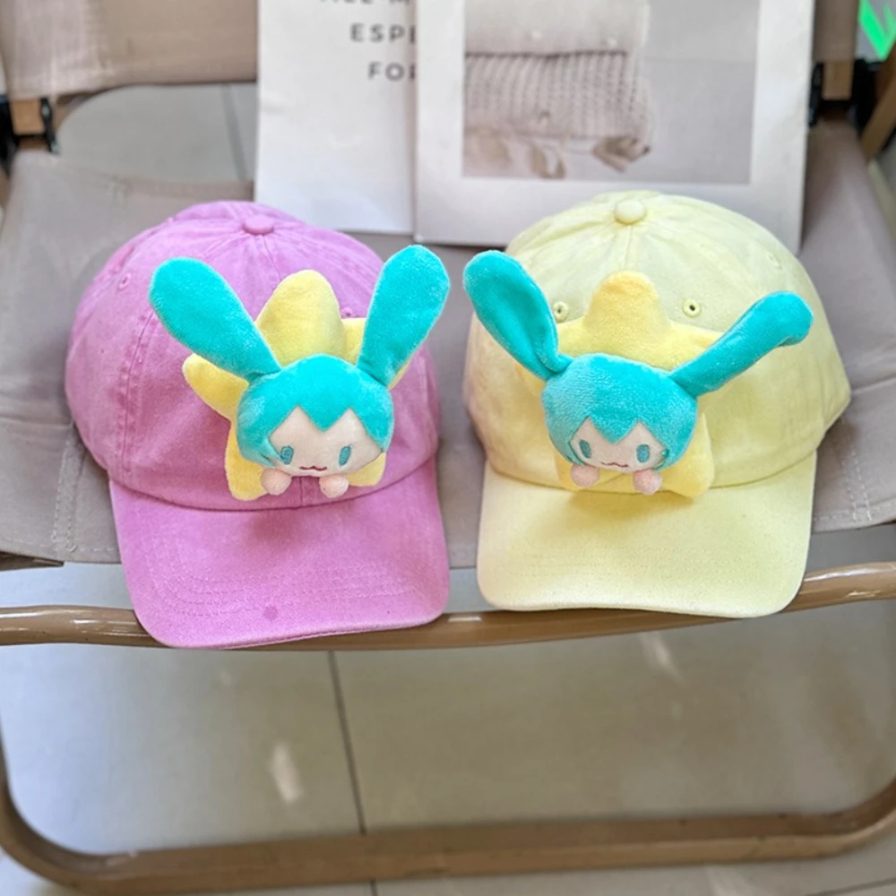 

Милая бейсболка для родителей и детей, мультяшная аниме-кукла, шляпа для спорта на открытом воздухе, модная универсальная детская шапка, детская фуражка Miniso