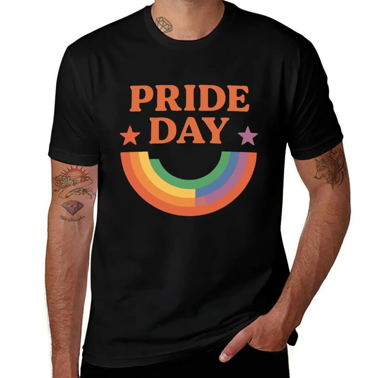 

Pride Day Rainbow Love Design T-Shirt blacks football t shirt oversizeds mens graphic t-shirts anime