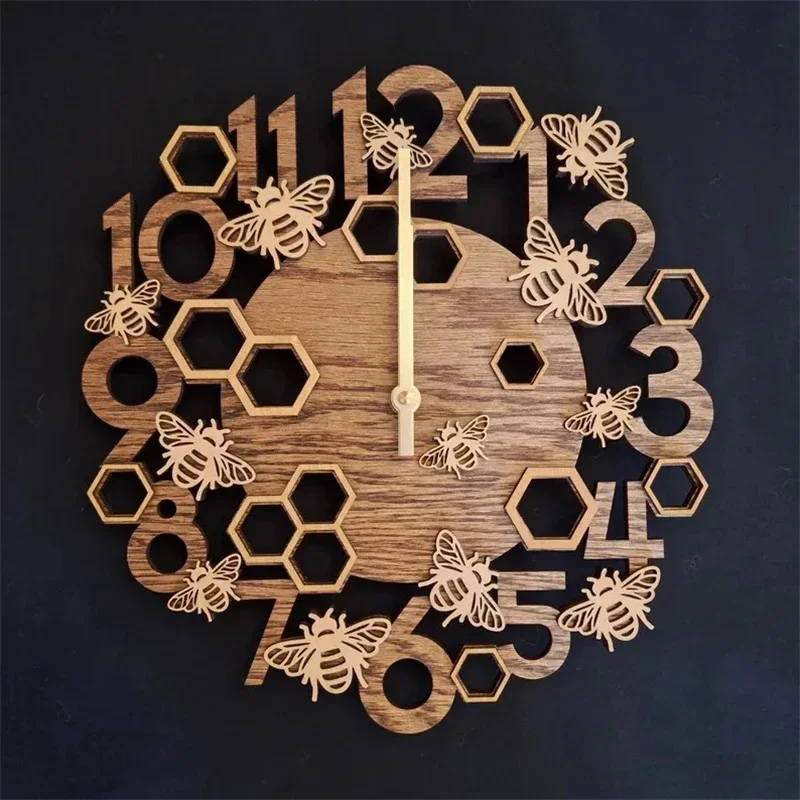 Retro Sewing Machine Wall Clock Creative Wooden Home Decor Floral Patchwork Design Clock For Living Room Kitchen Bedroom