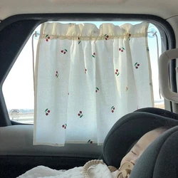 Ins Style Kawaii Baby Car Curtain Embroidered Children Sun Protection Sunshade Window Curtain UV Protection For Kid