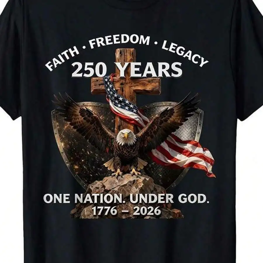 USA 250th Anniversary T-Shirt - Faith Freedom Legacy 1776 2026 Retro Design, Vintage History Shirt With 250 Years Of Independenc