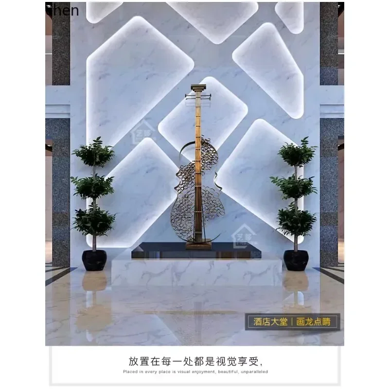 DSA  Hotel Clubhouse KTV Neoclassical Musical Instrument Art Decoration Iron Sculpture Large Violin Floor