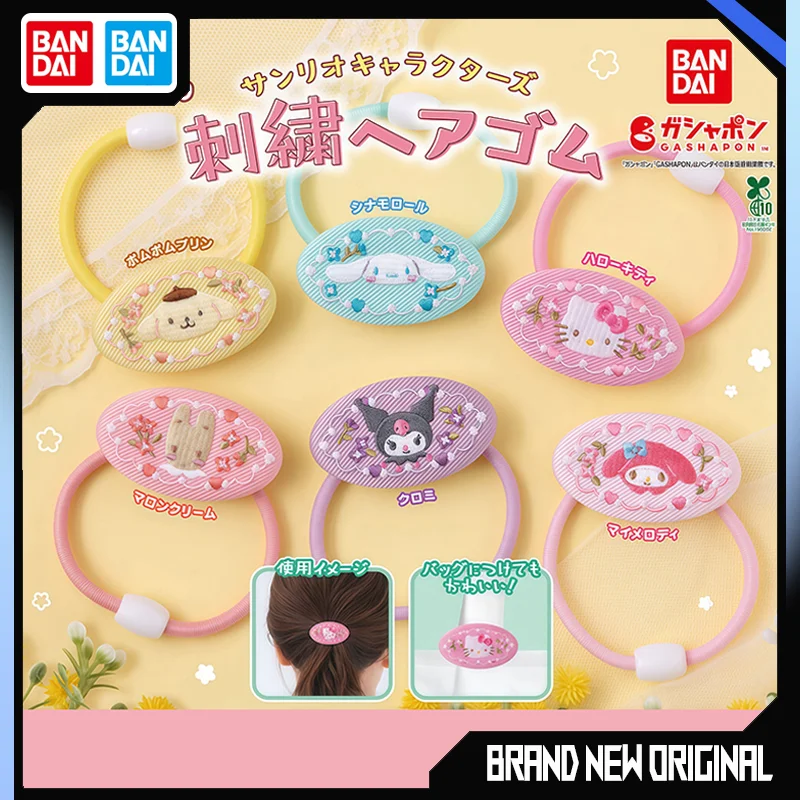 

BANDAI Sanrio Embroidered Headband with Rubber Band Accessories Cinnamoroll Kuromi Kitty Melody Official Genuine