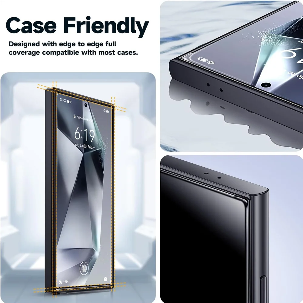 S24Ultra Tempered Glass Case For Samsung Galaxy S24 Ultra S23 FE S22 Plus S21 S20 S24+ S 24 S24FE Screen Protector Film Cover