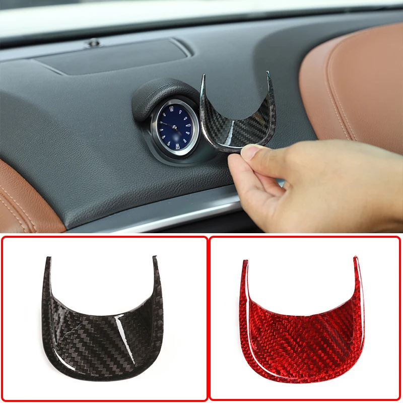 

For Maserati Ghibli 2014-21 Car Interior Dashboard Clock Decoration Frame Real Carbon Fiber Modified Sticker Car Accessories