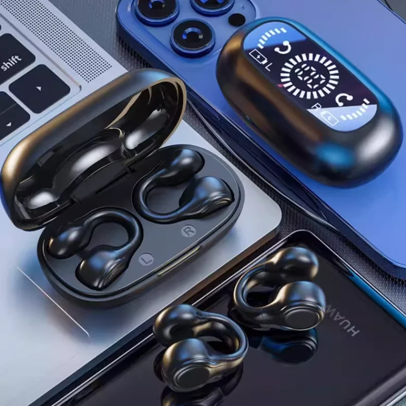 سماعات أذن لاسلكية توصيل العظام من سوني - سماعة بلوتوث مع ميكروفون للحد من الضوضاء وسماعات شحن رياضية لهاتف سوني وشاومي