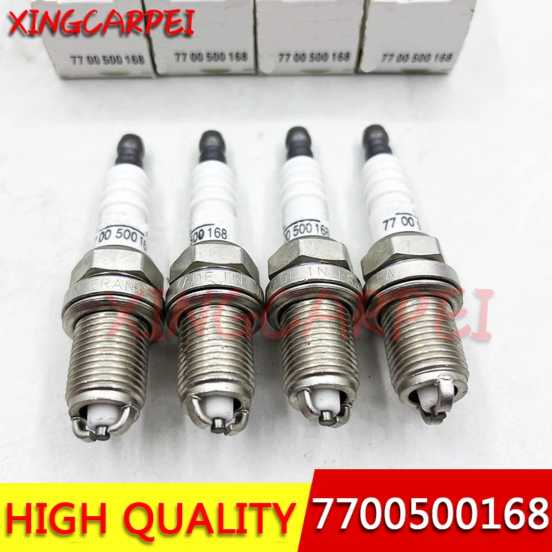 4pcs/lots 7700500168 Normal Spark Plug for RENAULT SANDERO STEPWAY LOGAN THALIA TWINGO Clio II Kangoo 1.2L 1.4L 1.6L 1997-2001