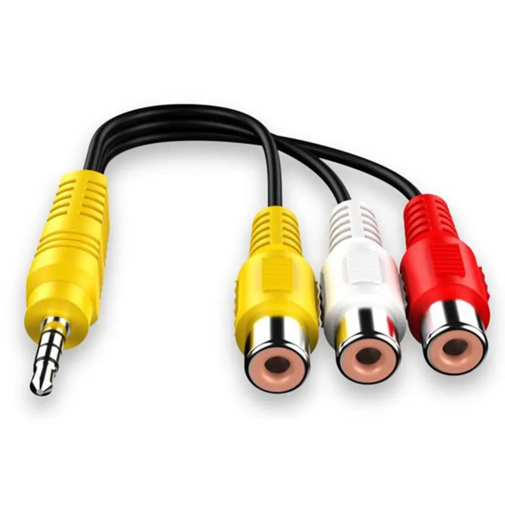 Adaptador de Audio y vídeo para TCL, Conector de 3,5mm, 3,5 Aux macho a 3 RCA hembra, Mini Aux, estéreo, AV, 1/2 piezas
