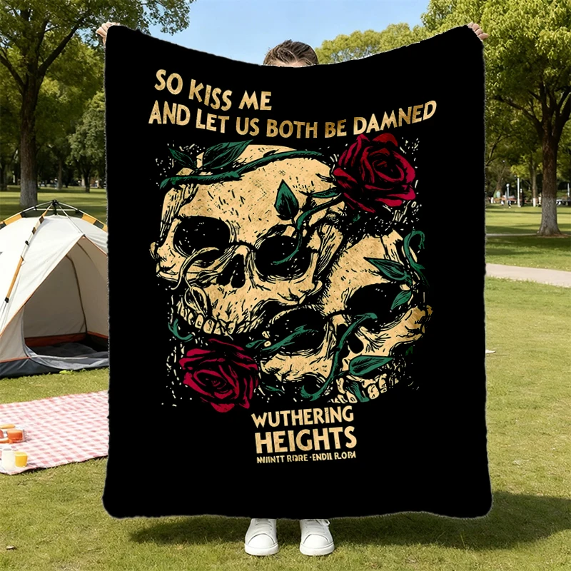 Wuthering Heights Flannel Blanket, Emily Bronte Bookish Flannel Throw, Gothic Romance Literary, Emily Bronte Romance, He