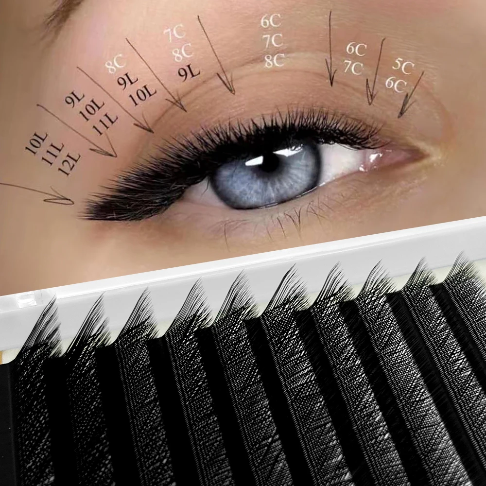 

Lakanaku M L C D Curl Y Eyelashes Soft Cilia Volume Korea High Quality YY Eyelash Extension Eye Lashes Natural Premade Fan