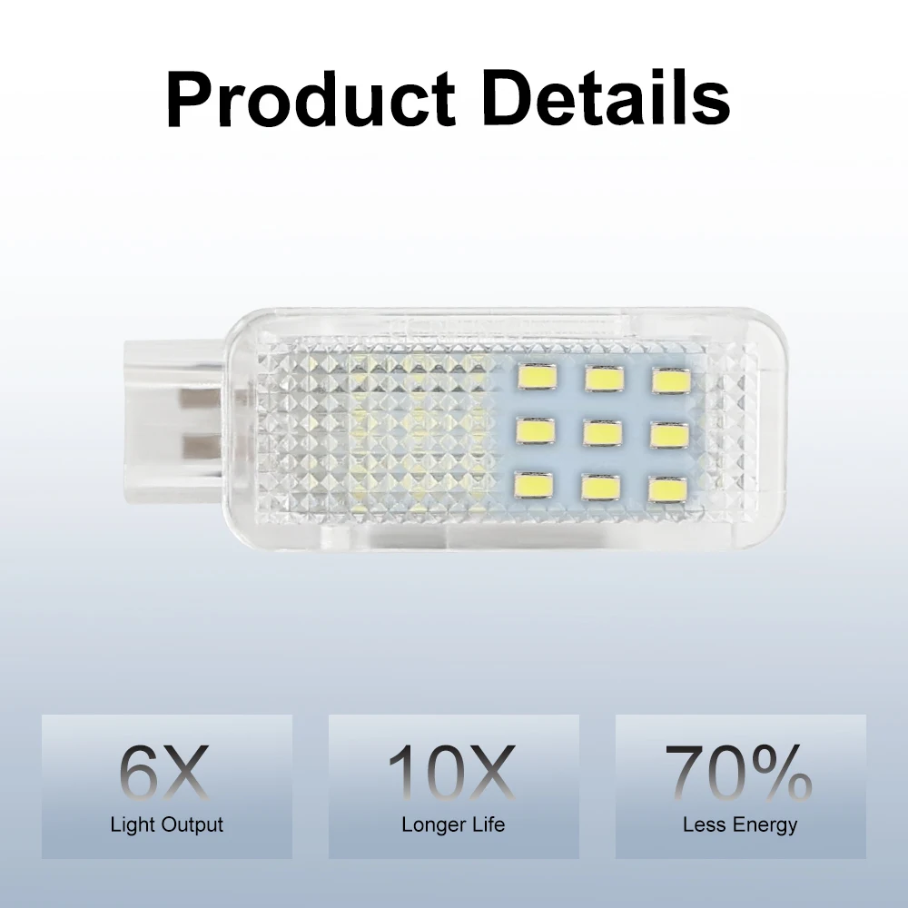 For Audi A3 8P A4 B6 A6 C6 Waterproof 6000K Car Interior Light Car White LED Courtesy Door/trunk/Footwell/glove box light lamp