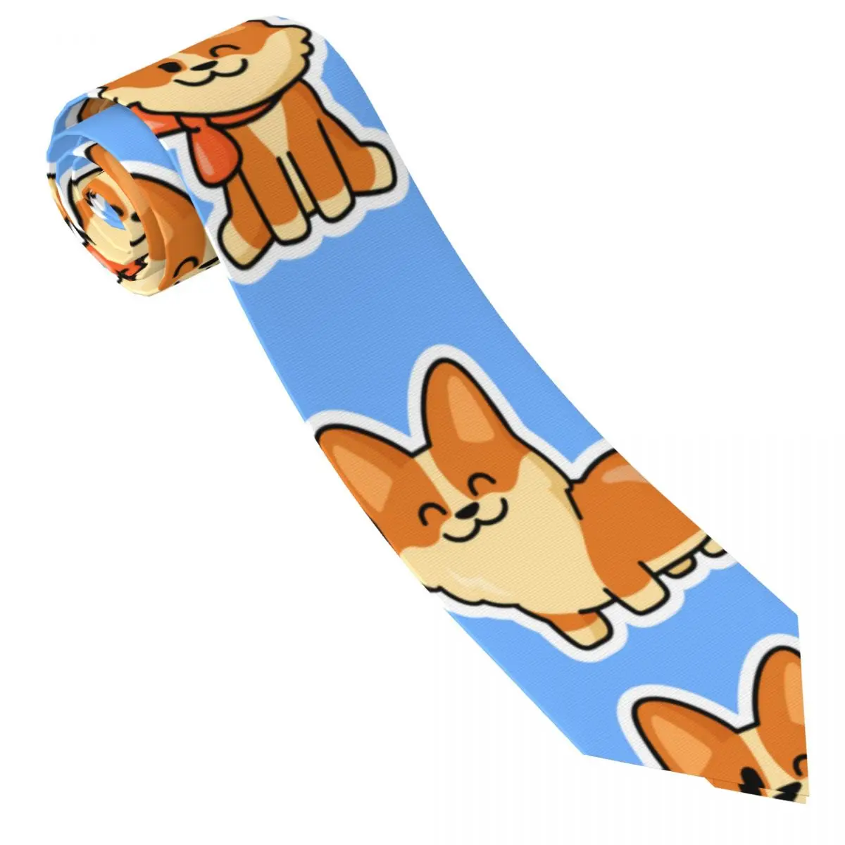 Cute Corgi Puppy Neckties Fashion Neck Ties for Men Accessories Gravatas Gift