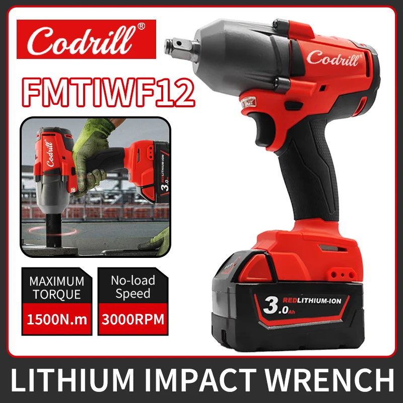 

Mid-Torque Impact Professional Wrench Electric Cordless High Speed Car Truck Repair Power Tool For Milwaukee 18V Battery PIN