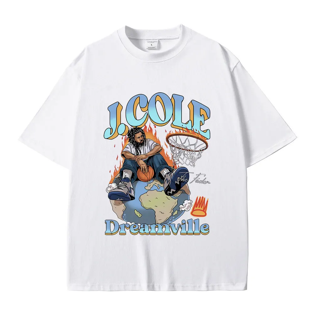 Best Famous Rapper J. Cole The Fader Dreamville Graphics Tshirt Men Women's Hip Hop Vintage Tees Male Fashion Oversized T-shirt