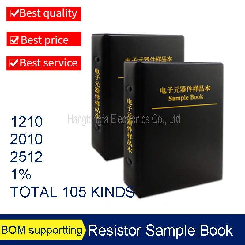 1210 2010 2512 Large Volume Resistance Sample Book SMD 105 kinds x25pcS Assortment Kit 0R - 1M F NEW