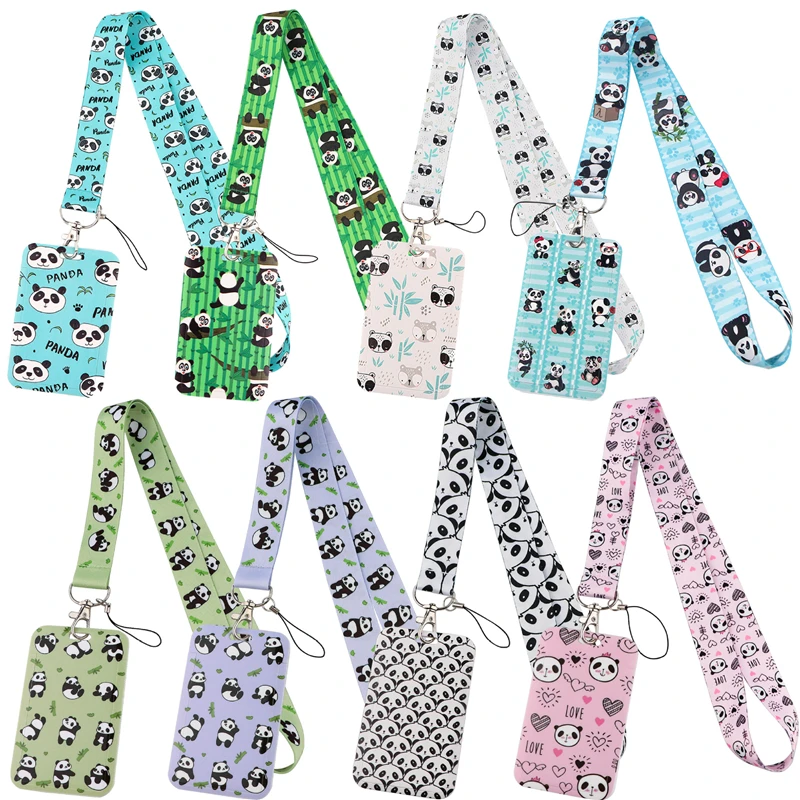 

Panda Creative Lanyard Card Holder Student Hanging Neck Phone Lanyard Badge Subway Access Card Holder Accessories Gifts