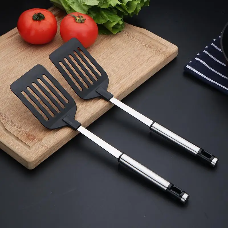 

Stainless Steel Handle Turners Kitchen Tools Nylon Spatula Fried Shovel Egg Fish Frying Pan Scoop Spatula Kitchen Cooking Tool