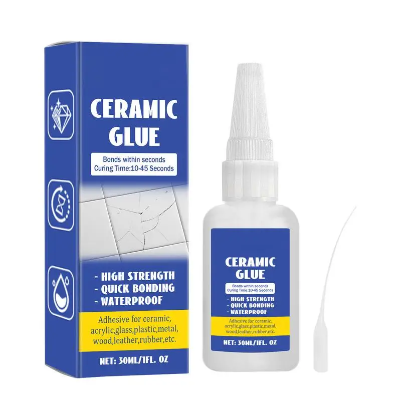 

Glue For Ceramic Repair Strong Ceramic Glue Sealant Strong Adhesive Clear Glue 30ml Porcelain Glue Waterproof Glass Glue For DIY