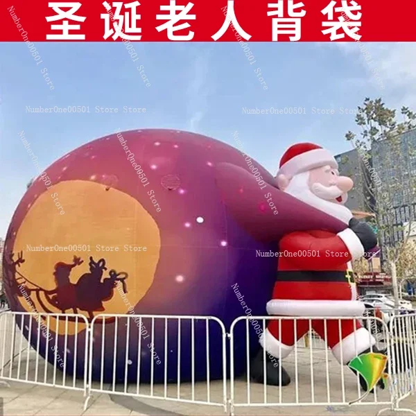 Christmas inflatable window climbing old man hat air model snowman cartoon luminous decorative tree props large