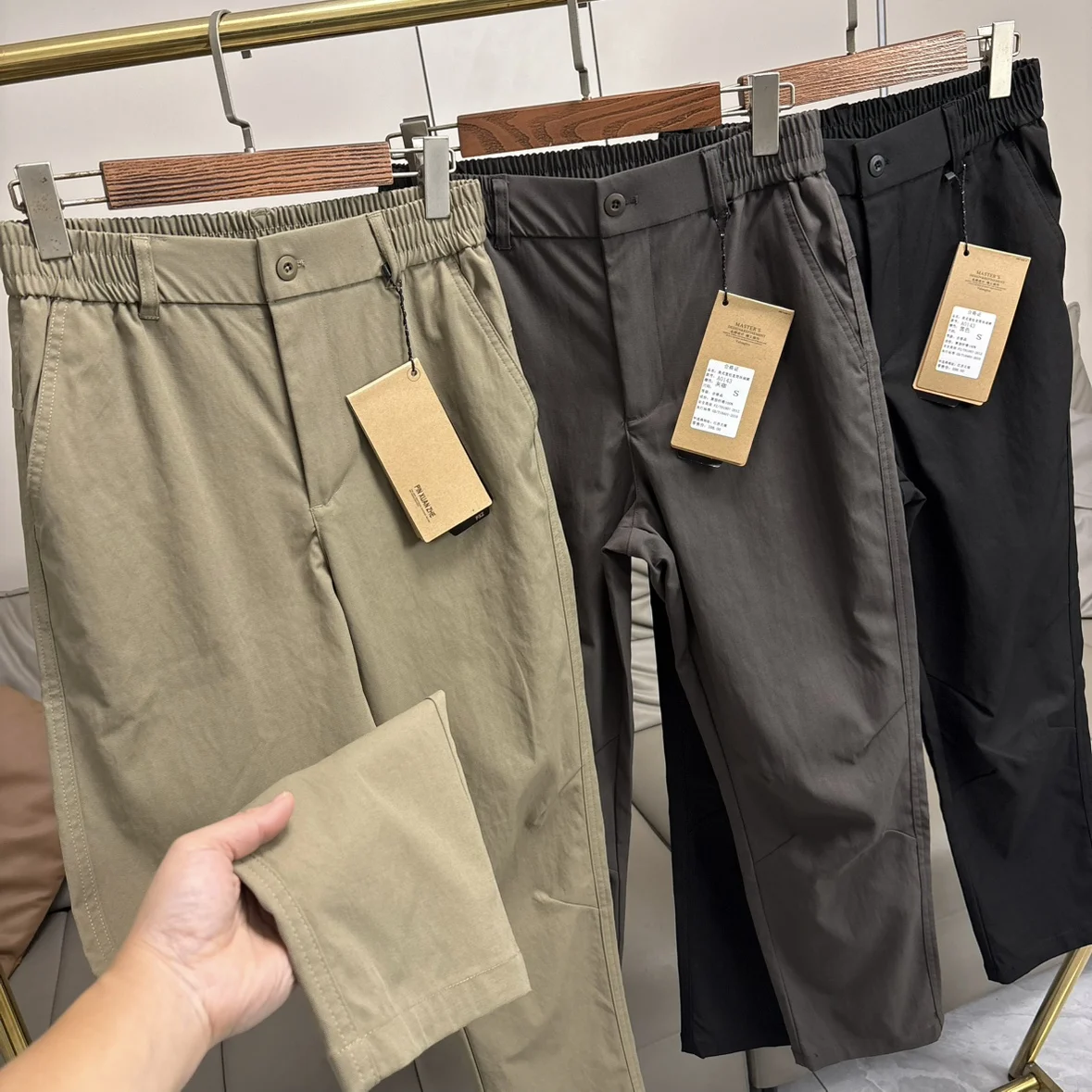 

Мужские повседневные брюки премиум-класса: прямой крой, свободная посадка, для активного отдыха, осень-зима, новинка, комфортные, дышащие, хлопок/полиэстер