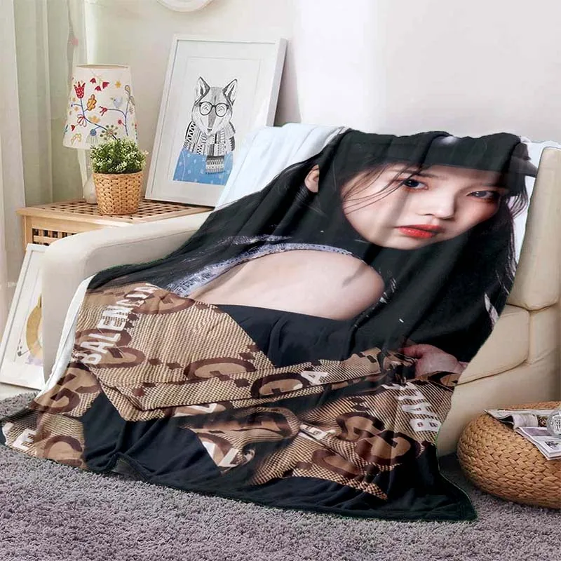 K-pop Lee Ji Eun Girls' Printed Blanket Adult Bedroom Portable Blanket Children's Birthday Gift Flannel Soft Warm Blanket