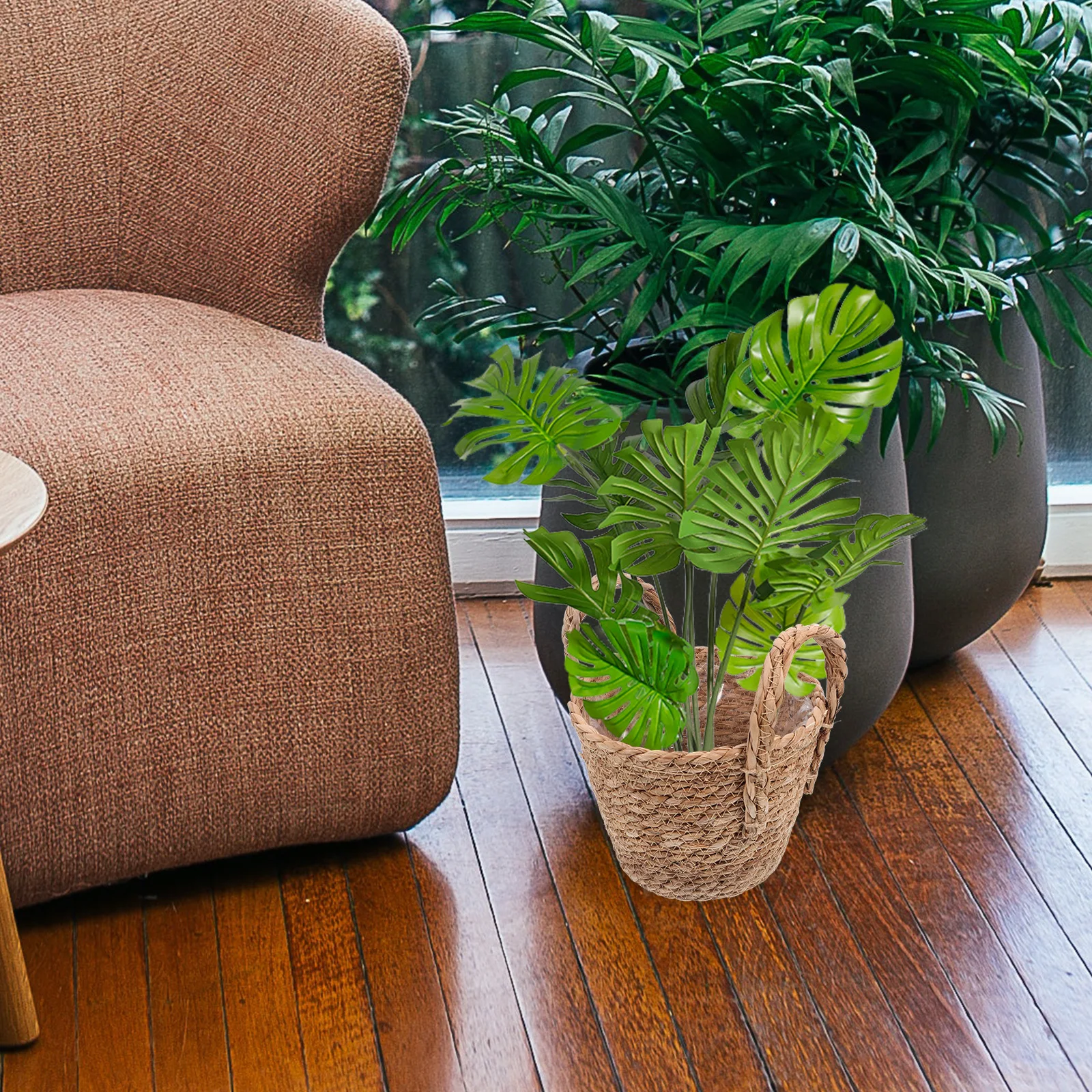 

Flower Pot Decorative Storage Basket Compact Woven Plant Holder For Home Living Room Bedroom Decor Woven Planter Basket