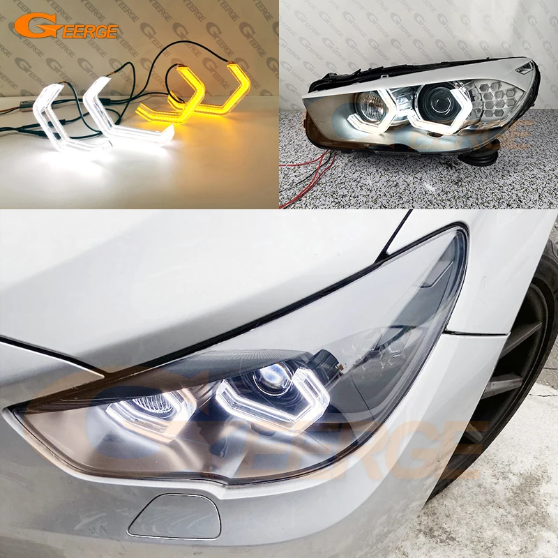 For BMW 5 Series F07 535i 550i GT 2009 2010 2011 2012 Ultra Bright Crystal Concept M4 Iconic Style LED Angel Eyes Halo Rings