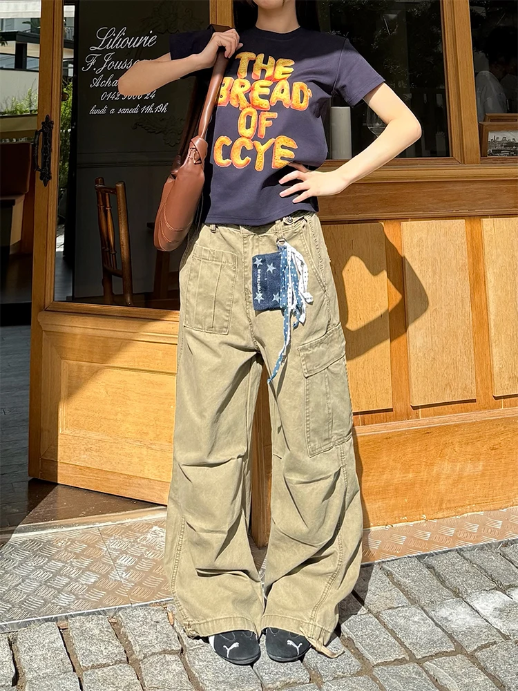 Cleanfit American High Street Multi-Pocket Work Pants Washed Loose Wide Leg Casual Versatile Pants for Men And Women