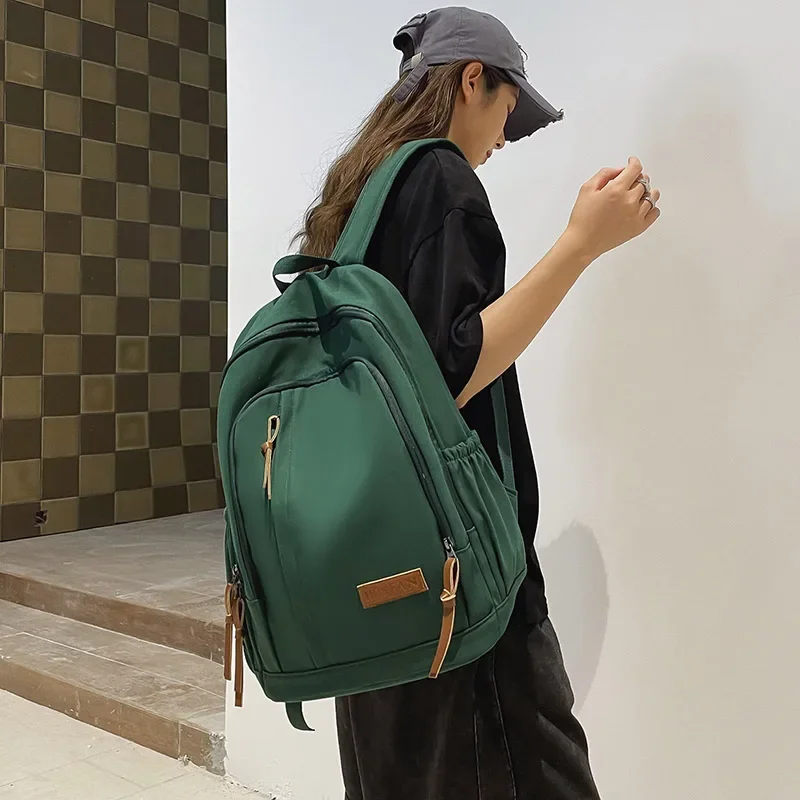 Leisure Fashion Women Canvas Leisure Mochila Lovers Travel Bag Teen Bookbag for Girls Boys Backpack High School Rucksack Solid