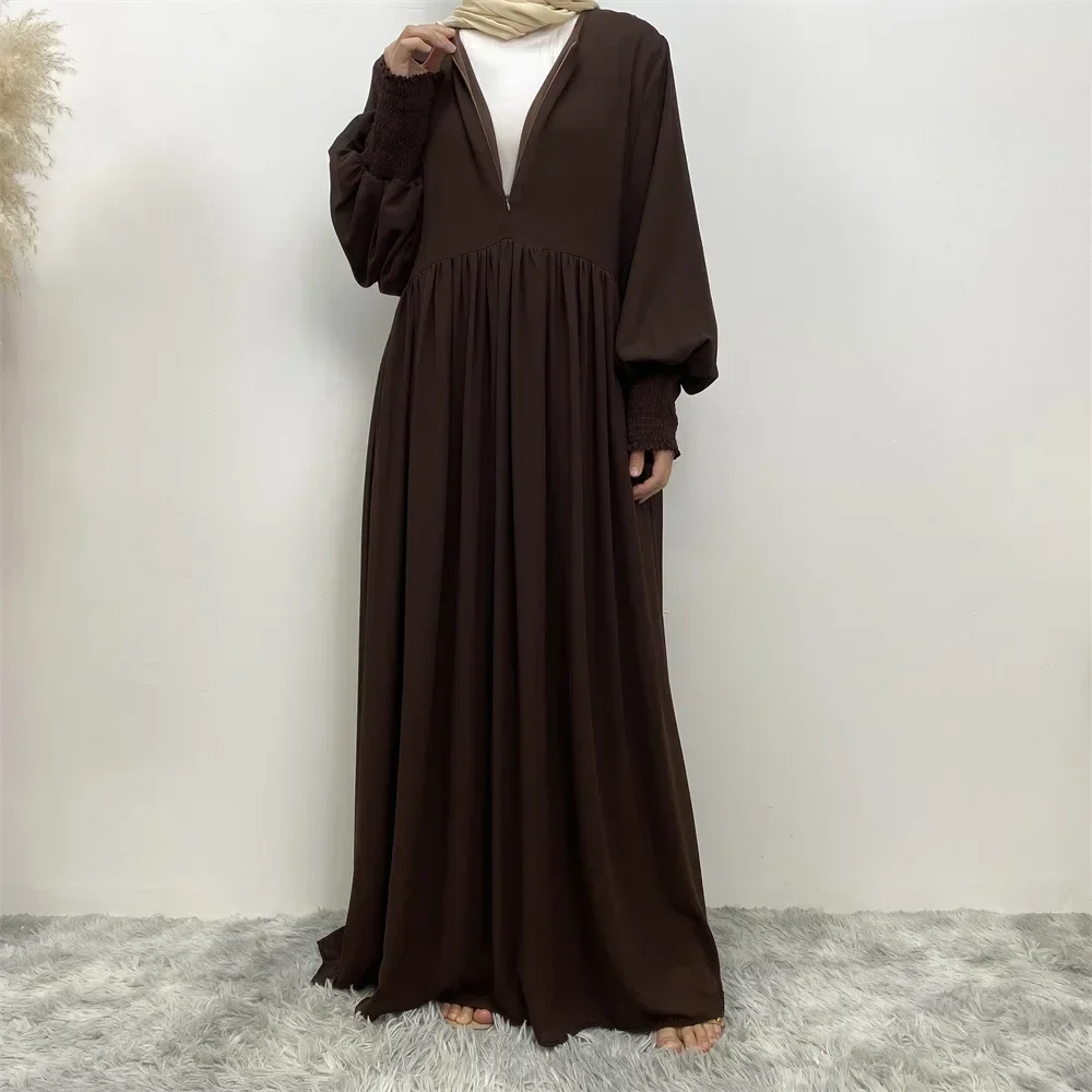 Abayas for Women Muslim Dress Elegant Dubai Turkey Arabic Islamic Turkey Caftan Simplicity Saudi Muslim Plain Robe Women Abaya