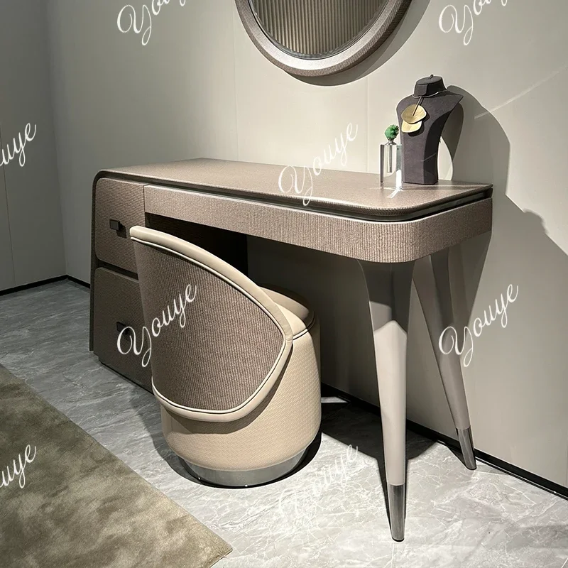 J Flip Girls Tocador de Lujo Nórdico con Organizador de Joyas de Tela, Cómoda Esquinera para Dormitorio, Mueble de Maquillaje Único para el Hogar