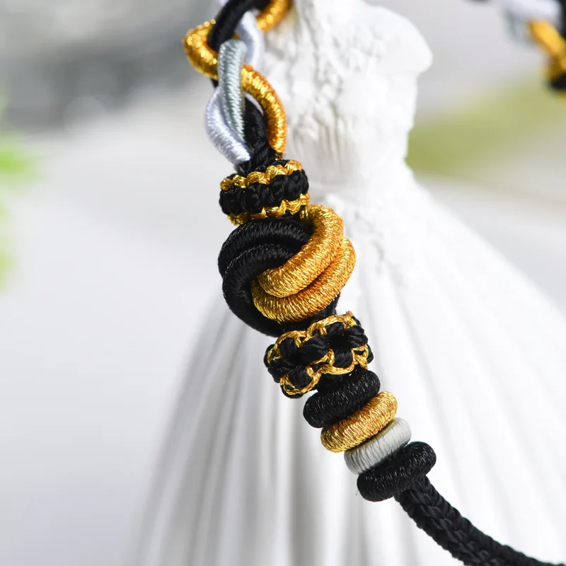 Chinese Style Lucky Dimple Knot Handmade Braided Bracelet Adjustable Diy Beadable Blessing Good Luck Jewelry For Women Men Multi