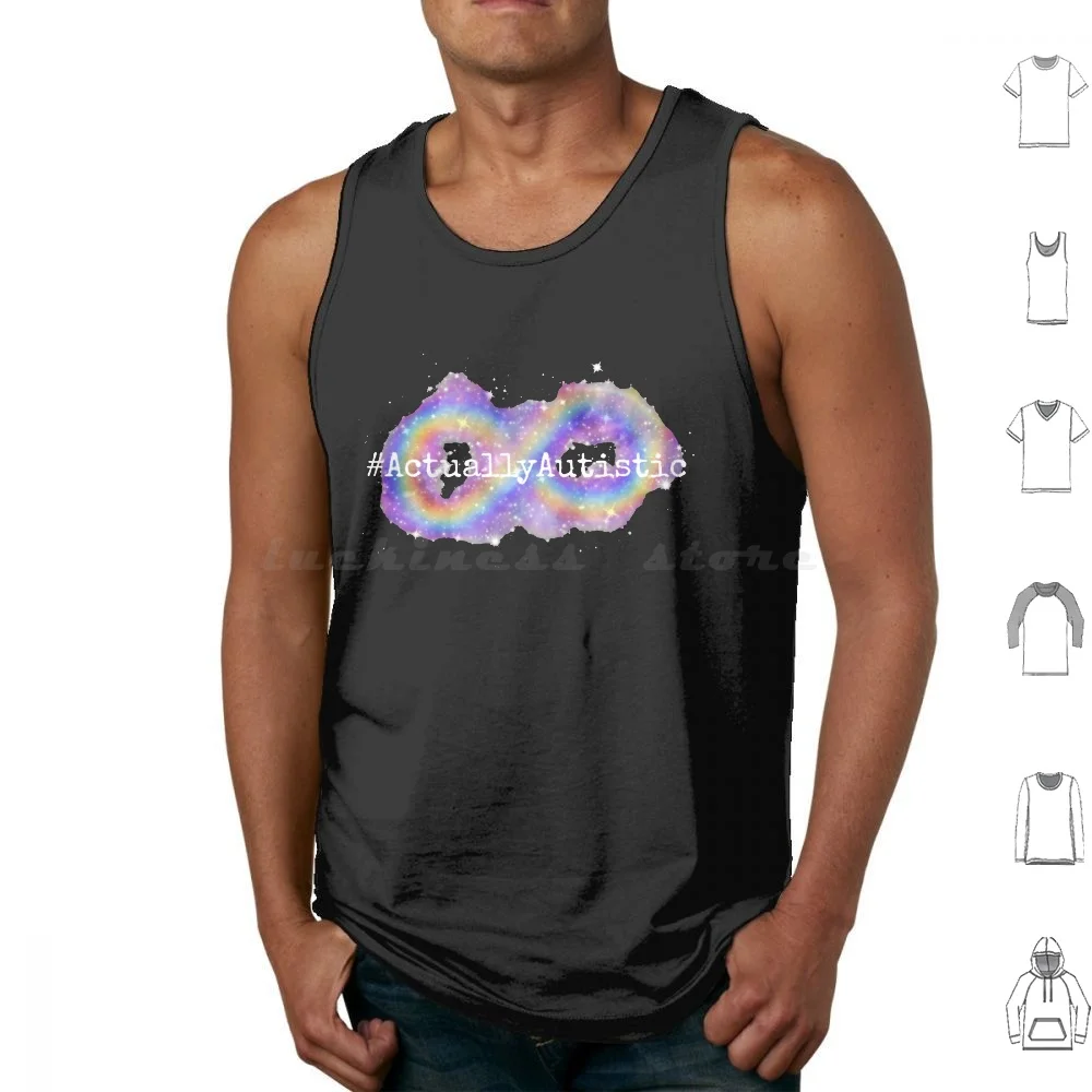 Infinitely Actually Autistic Tank Tops Print Cotton Autism Autistic Autie Autist Aspie Aspergers Asd Actually Autistic