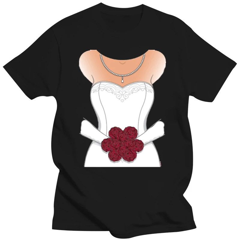 Funny Bride Wedding Dress Tuxedo Halloween Bachelorette Stag T Shirt   Cartoon t shirt men Unisex New Fashion tshirt