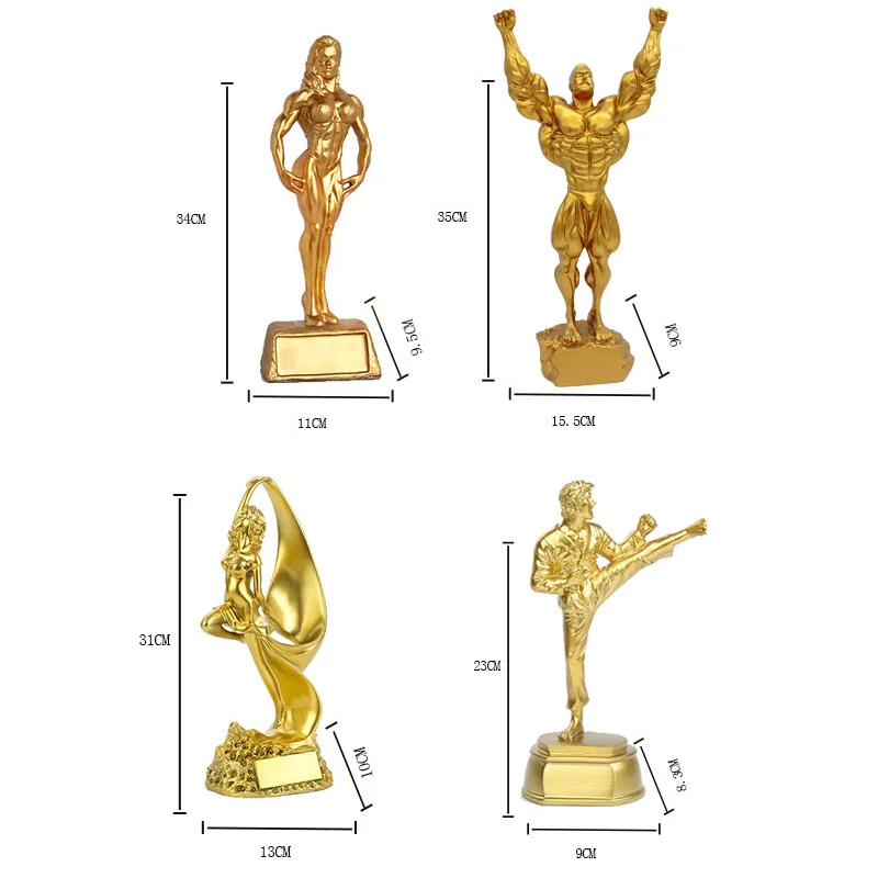 European Bodybuilding Competition Trophy, Muscle Man, High-End Character Sculpture Decoration, Fitness Trophy Customization