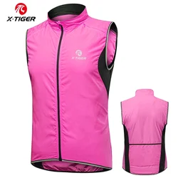 X-TIGER Reflective Safety Cycling Vest Jacket Windproof Bike Clothing Bicycle Jersey Coat Woman Outdoor Sport Sleeveless Jacket