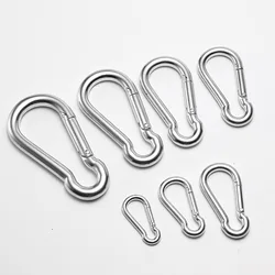 304 Stainless Steel Spring Snap Hook For Key Ring Buckle Outdoor Heavy Duty Safety Mountaineering Buckle Chain Buckle Pet Rop