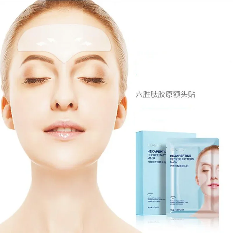 1Pcs Hexapeptide Collagen Forehead Mask Gentle Hydration Improves Forehead Texture Moisturizing Forehead Facial Mask