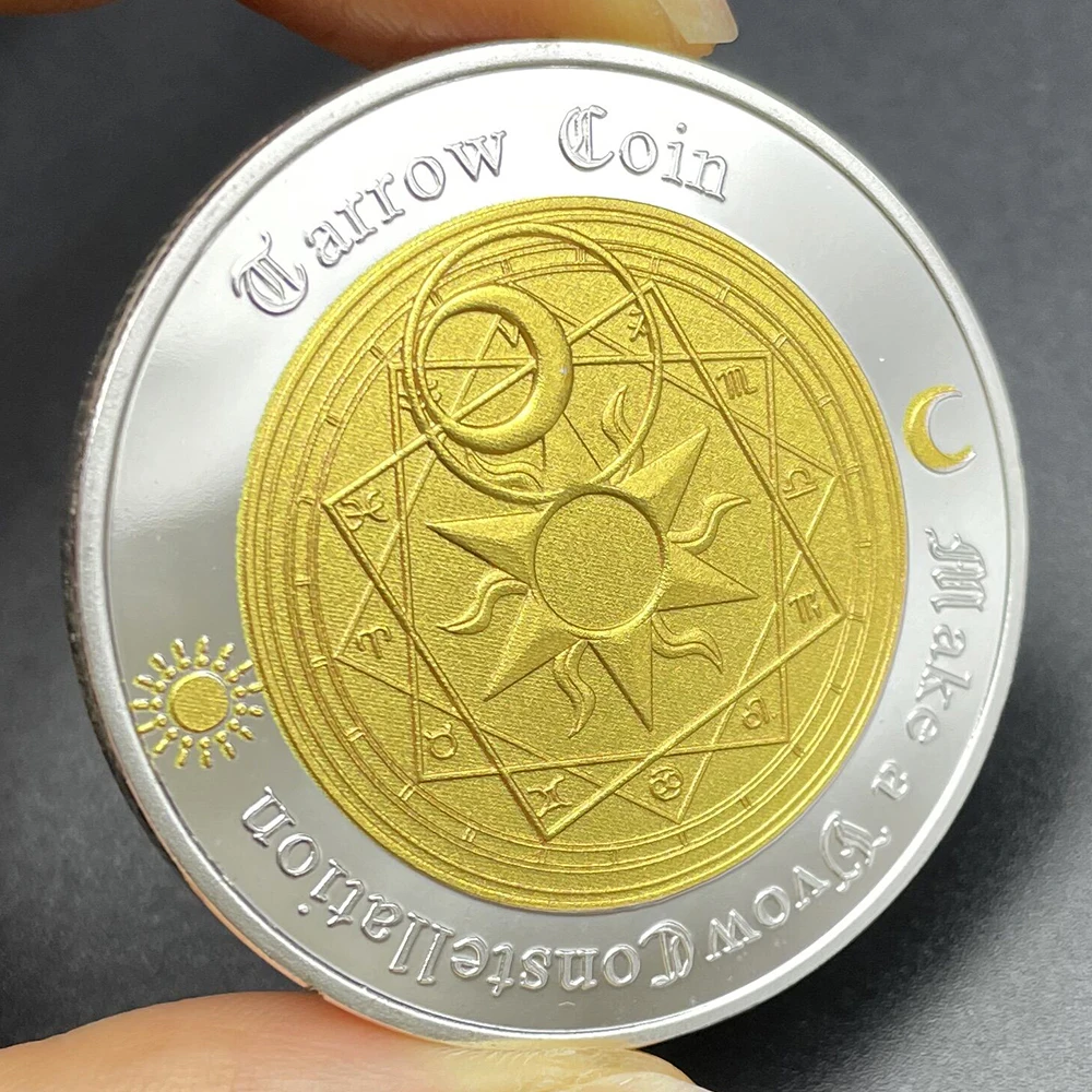 

Sun Moon Constellation Coin The Zodiac Silver Coin Gold Painting 12 Constellations Challenge Coin Collectibles Souvenir