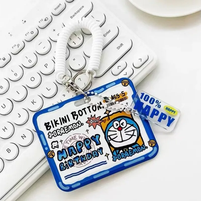 Cartoon Doraemon ID Card Holder Kawaii Access Control Card Cases for School Office Supplies Kids Bus Card Holder Stationeries